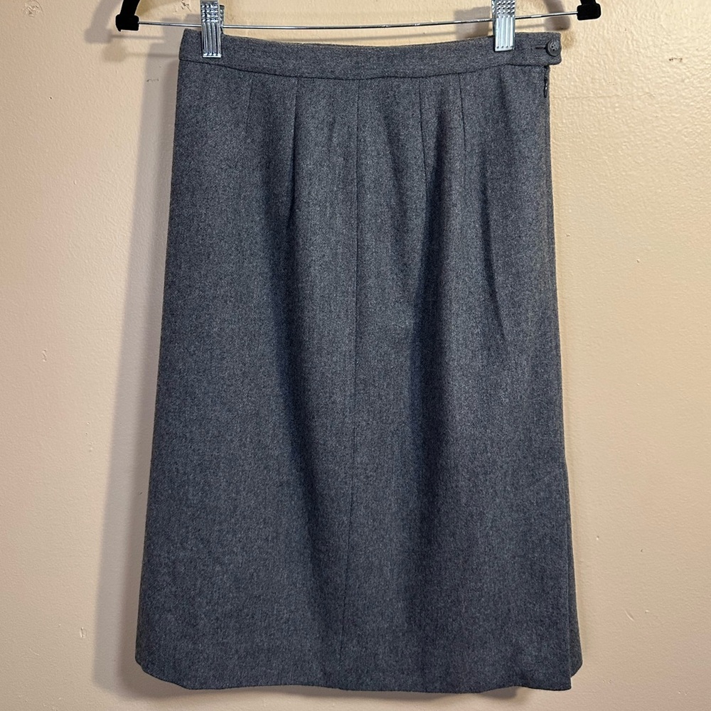 Pendleton 100% Virgin Wool Petite Gray A-Line Skirt Size 4
